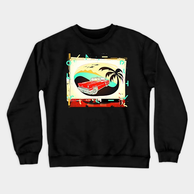 Antique Car Poster Crewneck Sweatshirt by remixer2020